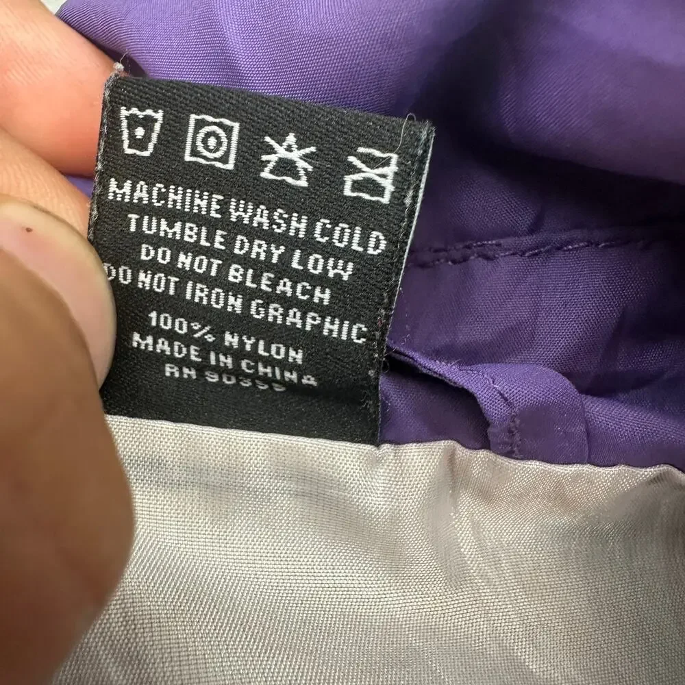 Odd Future Coach Jacket Mens Large Snap Button Lined Purple Black Windbreaker